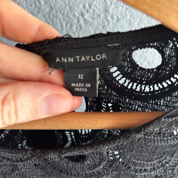 Ann Taylor, black dress lace top, size 12 - Picture 8 of 10